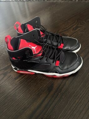 Jordan Kids Black and Red High-Top Sneakers